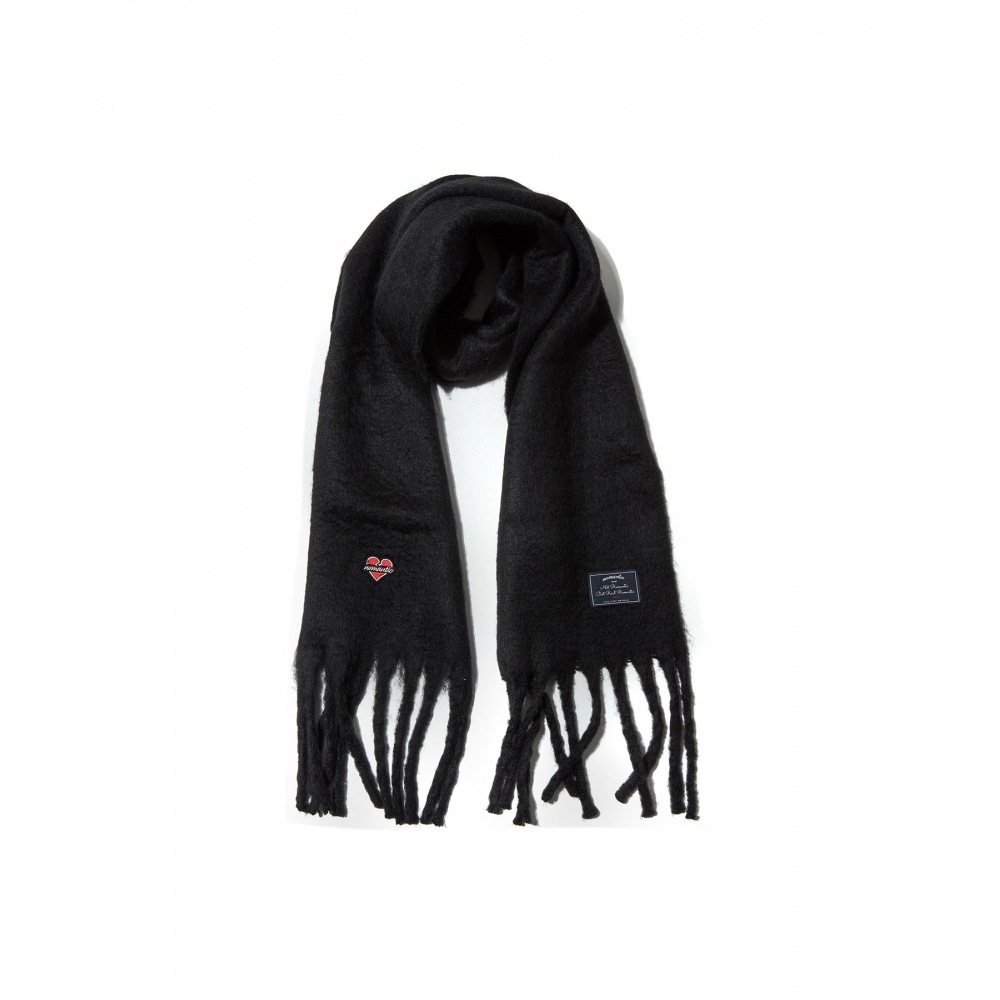 ビヨンドクローゼットノマンティックロゴモヘアマフラーブラック