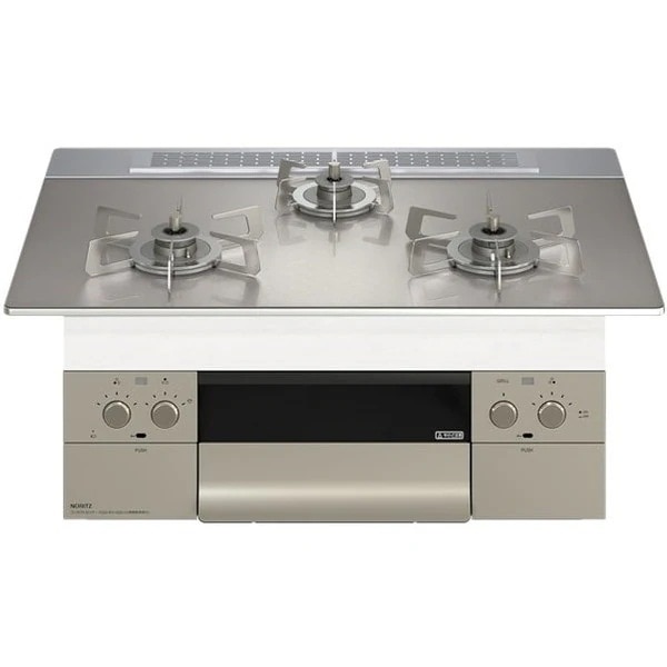 ビルトインガスコンロ 都市ガス用 3口 両側強火力 75cmタイプ N3WU4PWASKSTESC-13A Orche FLAT