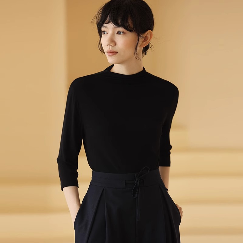 【短納期】Tシャツ レディース きれいめ 着痩せ 体型カバー 履きやすい 生地 おしゃれ 長袖 着回し デイリー お出かけ 大きいサイズ 汗ジミ防止 伸縮性 ヤック ゆったり