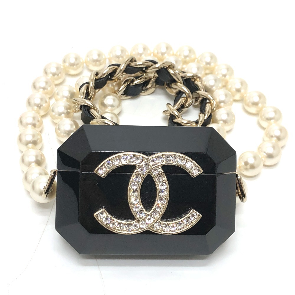 イヤフォンケース AB6425 AirPodsPro エアポッズケース apple アップル CC ココマーク パールショルダー P21A イヤホン ショルダーバッグ プラスチック ブラック 148,500円