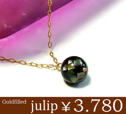 julipモザイクスワロフスキーゴールドゴールドフィルドネックレス/ロングネックレス/ゴールド/Go