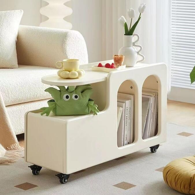 北欧 風 シンプル 可動式収納キャビネット 小型 コーヒーテーブル ソファ サイドテーブル 小型 リビング サイドテーブル　移動式てテーブル収納