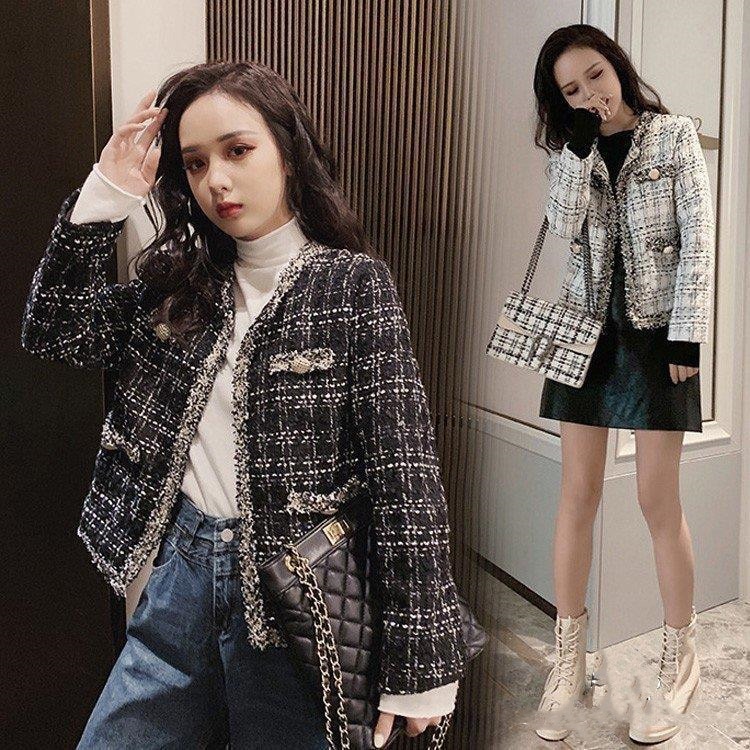 品質いいな新品 コート ラメいりツイードジャケット 秋冬 40代 チェック柄スーツコートオシャレ 結婚式 パーティーコート ツイードコート レディース ツイードコートショート丈