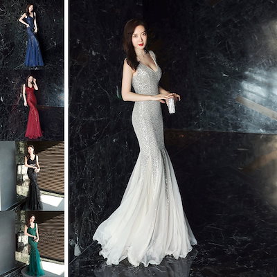 韓国ファッションワンピース レディース イブニングドレス マーメイドドレス 亮の写真 セクシードレス 卒業式 結婚式 二次会 花嫁 披露宴 演奏会 発表会 卒業会 5,849円