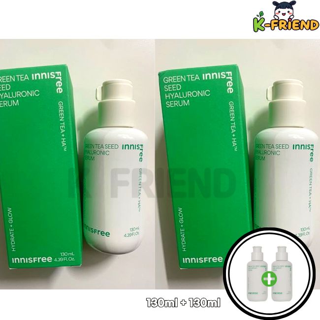 [1+1]グリーンティーシードヒアルロン酸セラム130ml x 2個 保湿セラム 水分補給 さっぱりセラム 水油バランス 肌の乾き対策 ヴィーガンコスメ インナーモイスチャー 鎮静ケア 自然由来