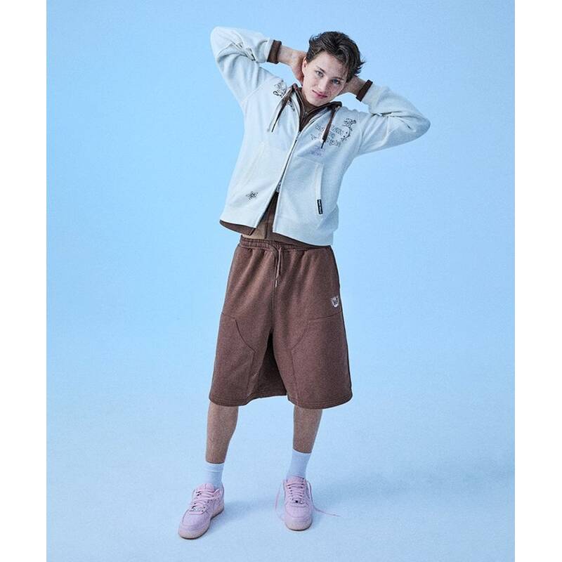 ワッキー・ウィリー WACKY WILLY ワイドスウェット ダブルニー ショートパンツ ブラウン WA2602SO03BR 392300