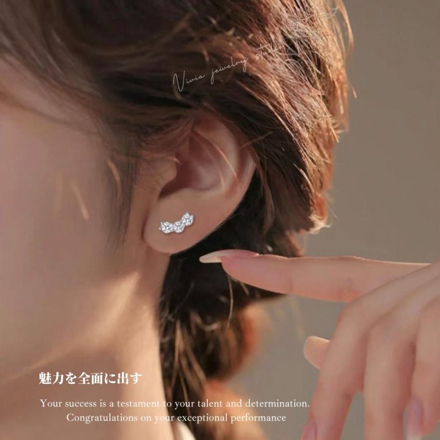 ピアス モアサナイト レディース プラチナ 仕上げ 金属アレルギー対応 ノンアレルギー シルバー925 ホワイトデー お返し 母の日 女性 シンプル 誕生日 ギフト