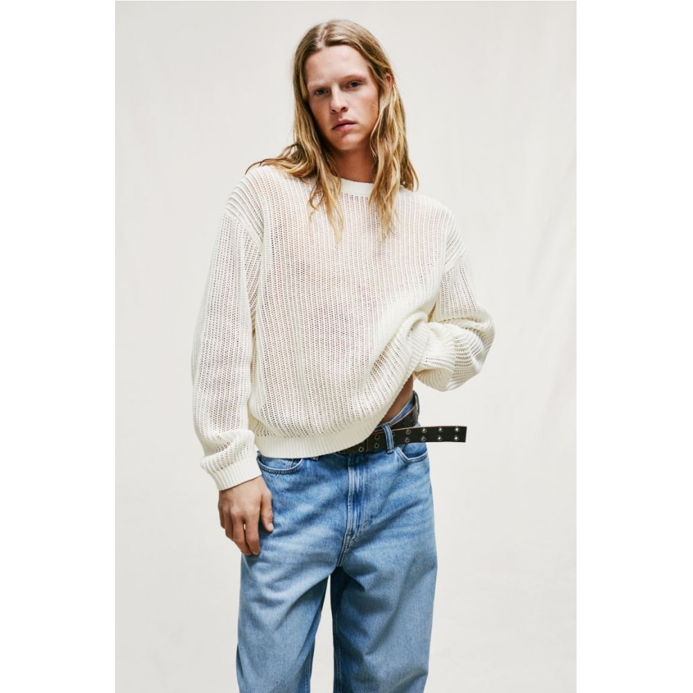 H&M ホールニットセーター ルーズフィットクリーム