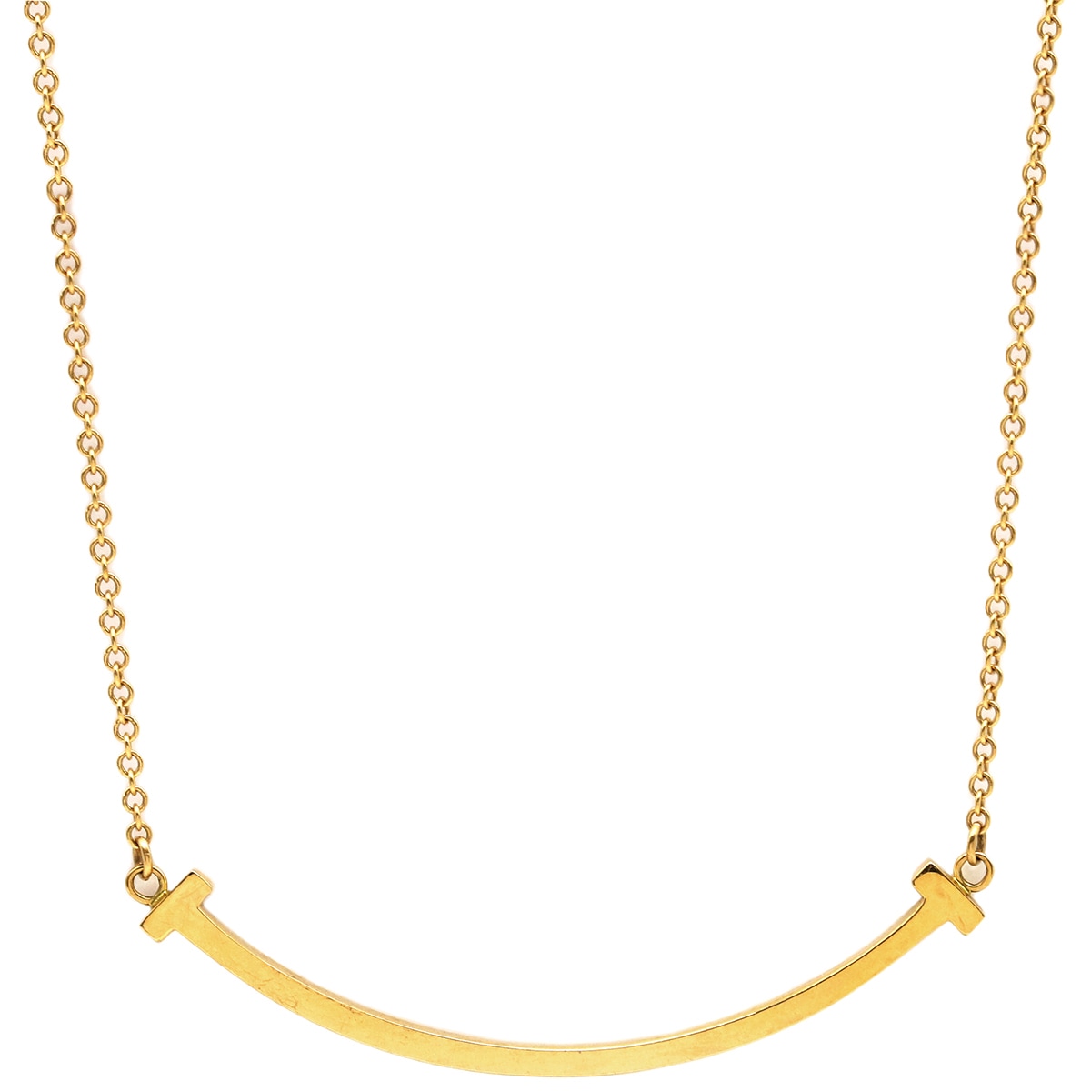 ティファニー Tiffany & Co ネックレス Tスマイル ペンダント スモール K18YG イエローゴールド K18YG Au750 Tiffany T smile 60011679【中古】