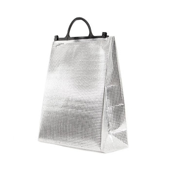 手提げ保冷角底袋　黒　（マチ特大）10P 小束タイプ 10枚 XZLMR004