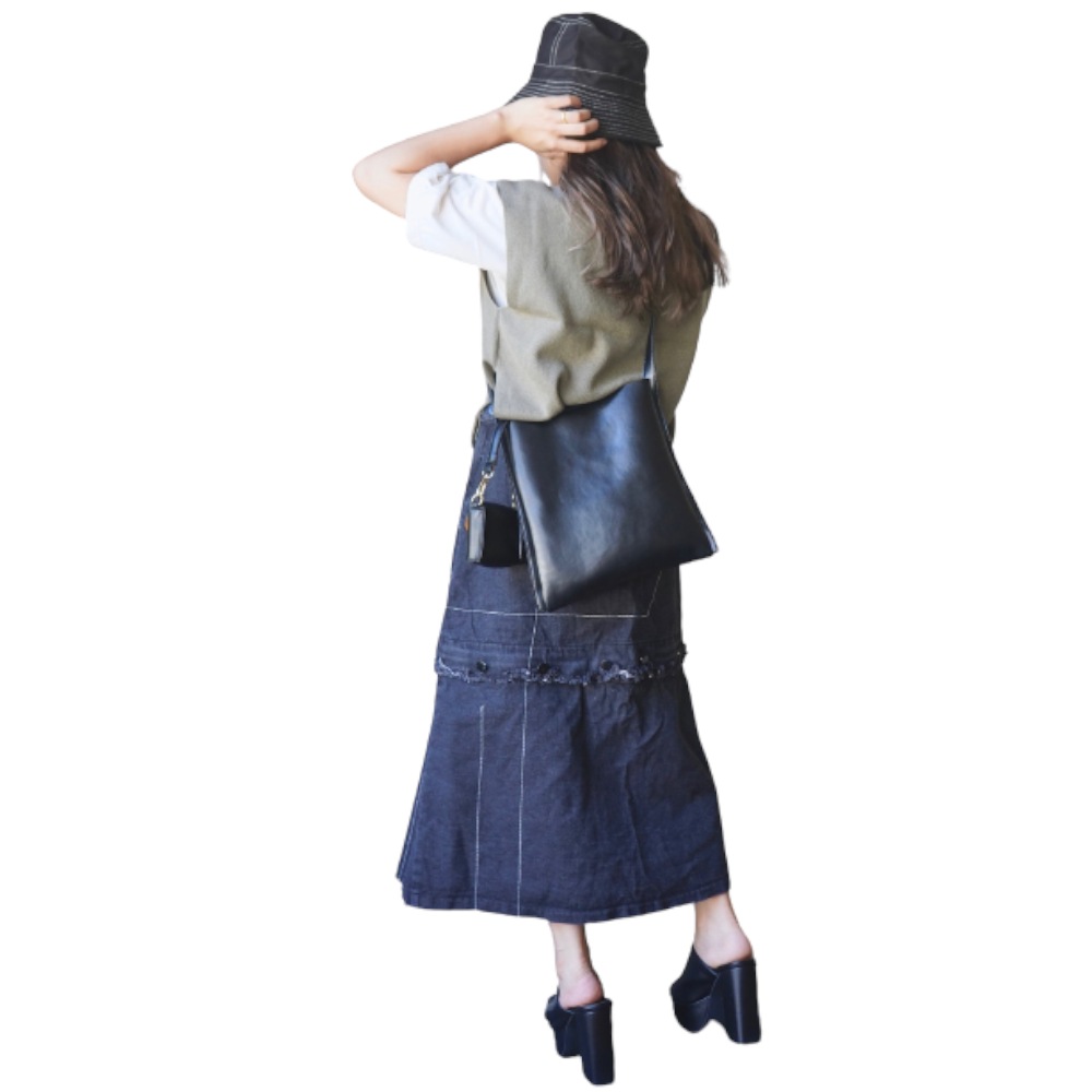 2way Switching Black Denim Skirt A.D.G レディース ファッション ボトムス