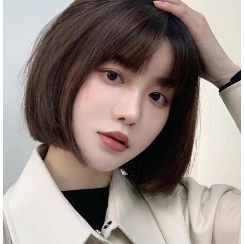 ウィッグ 自然な人毛100%フルウィッグ 人毛 自然 医療用 円形脱毛症 ボブ ミディアム ショート レディース