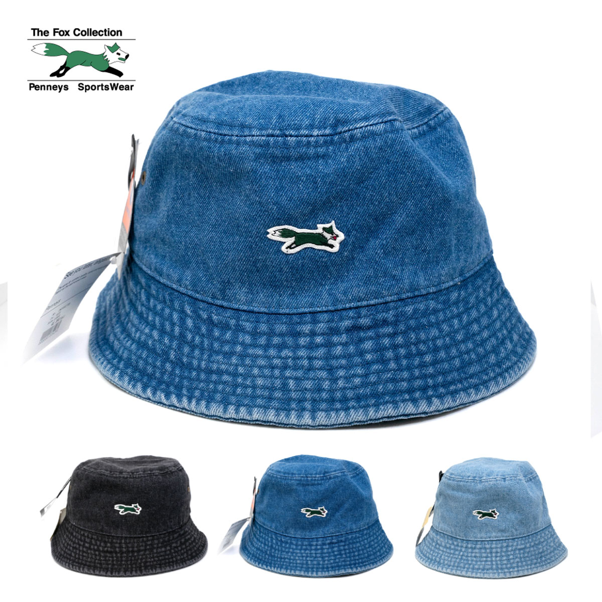 ザフォックス バケットハット THE FOX COLLECTION PENNEYS SPORTSWEAR バケハ デニム ユニセックス ワッペン 2023 正規品