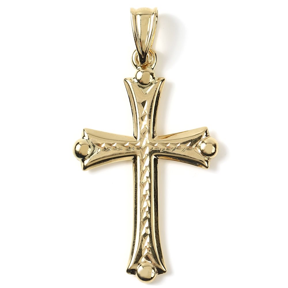 K18 18金 クロス 十字架 ゴールド ペンダントトップ 27.5mm 18.8mm 新品 送料無