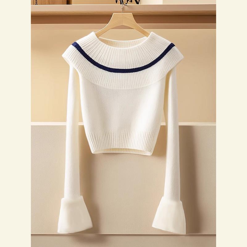 秋冬 コーデ レディース ファッション オシャレ 服 カワイイ シンプル 大人カワイイ 大きいサイズ レトロ ニット セーター 白 5,051円