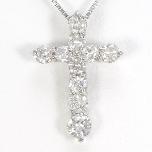 PT900 プラチナ PT850 ネックレス ダイヤ 0.50 約40cm ジュエリー 中古