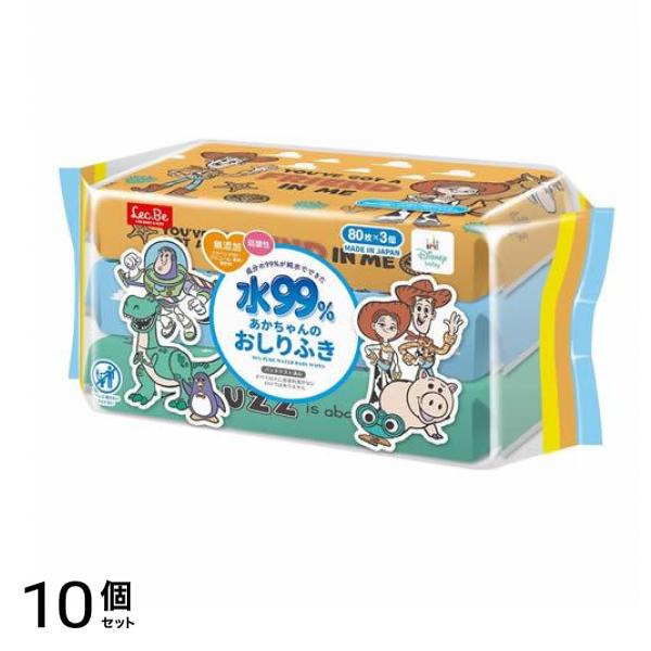 レック 水99%あかちゃんのおしりふき ディズニー トイ・ストーリー 80枚× 3個パック 10個セット