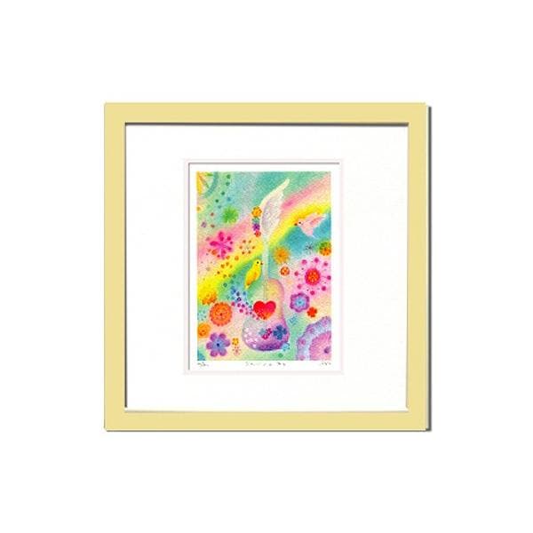 ファブリックパネル アートフレーム ファンタジー 絵本 かわいい 壁掛け ウォールデコレーション Ryo てんごくのおと ジグレー版画 320x320mm