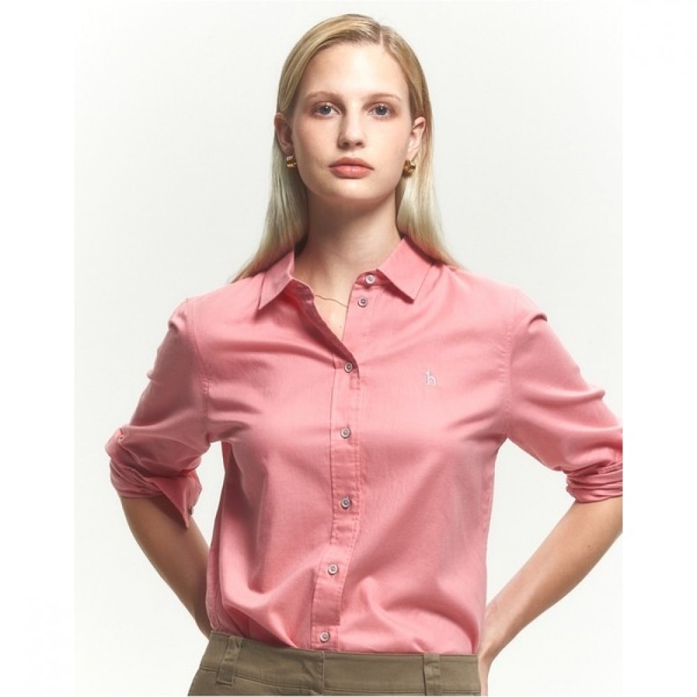 (ヘッジズレディース) 24FW フェザーツイルシャツピンク HSSH4DC84P2