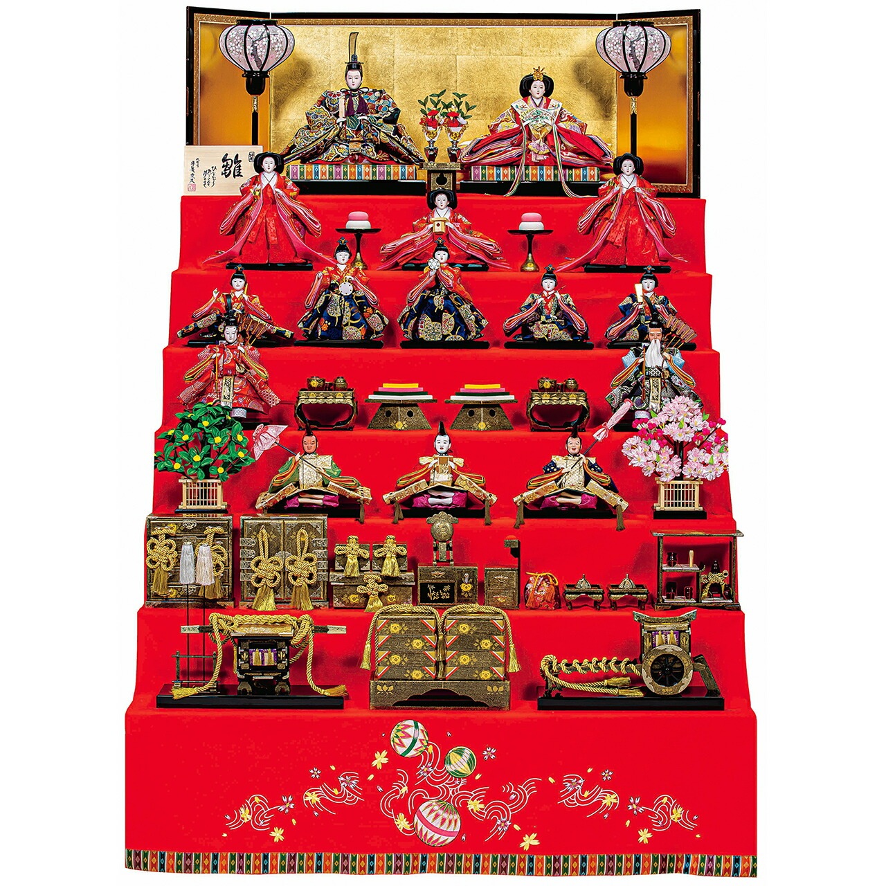 雛人形 ひな人形 お雛様 おひなさま かわいい 手作り 2025年 新作 秀光 限定品 送料無料 初節句 ひな祭り 段 7段 七段 十五人 15人 毛氈 買得 お得 人気 ランキング P81125