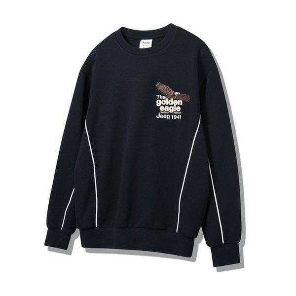 JP1TSU811 男女兼用チェロキー) 配色イーグル刺繍マンツーマン2024年版 ブラックTシャツ_SC