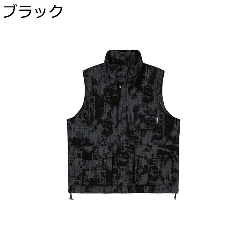 ベスト メンズ ダウンコットン 保温ベスト 中綿ベスト アメリカン おしゃれ ストリート マルチポケット 迷彩 秋冬 厚手 防風防寒ベスト 保温性 カジュアル チョッキ 男女兼用 冬服