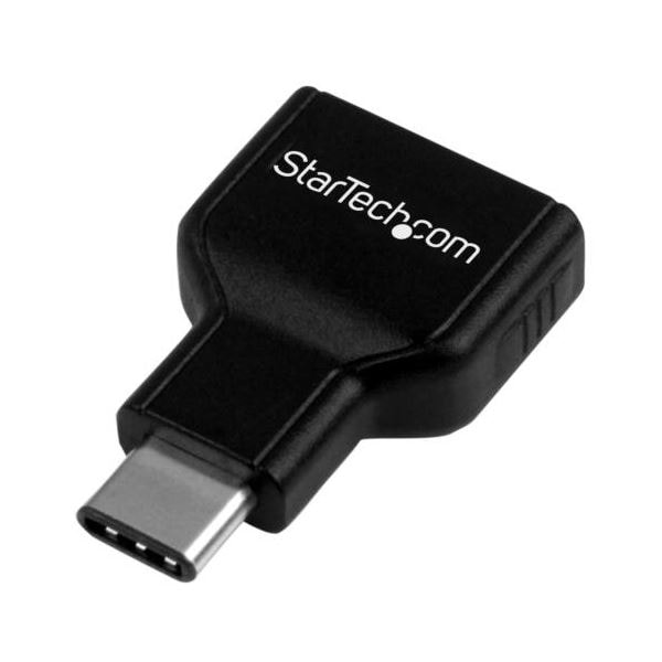 （まとめ） StarTech.com USB3.0準拠変換コネクタ TypeC（オス）-A（メス） ブラック USB31CAADG 1個 [x3セット]