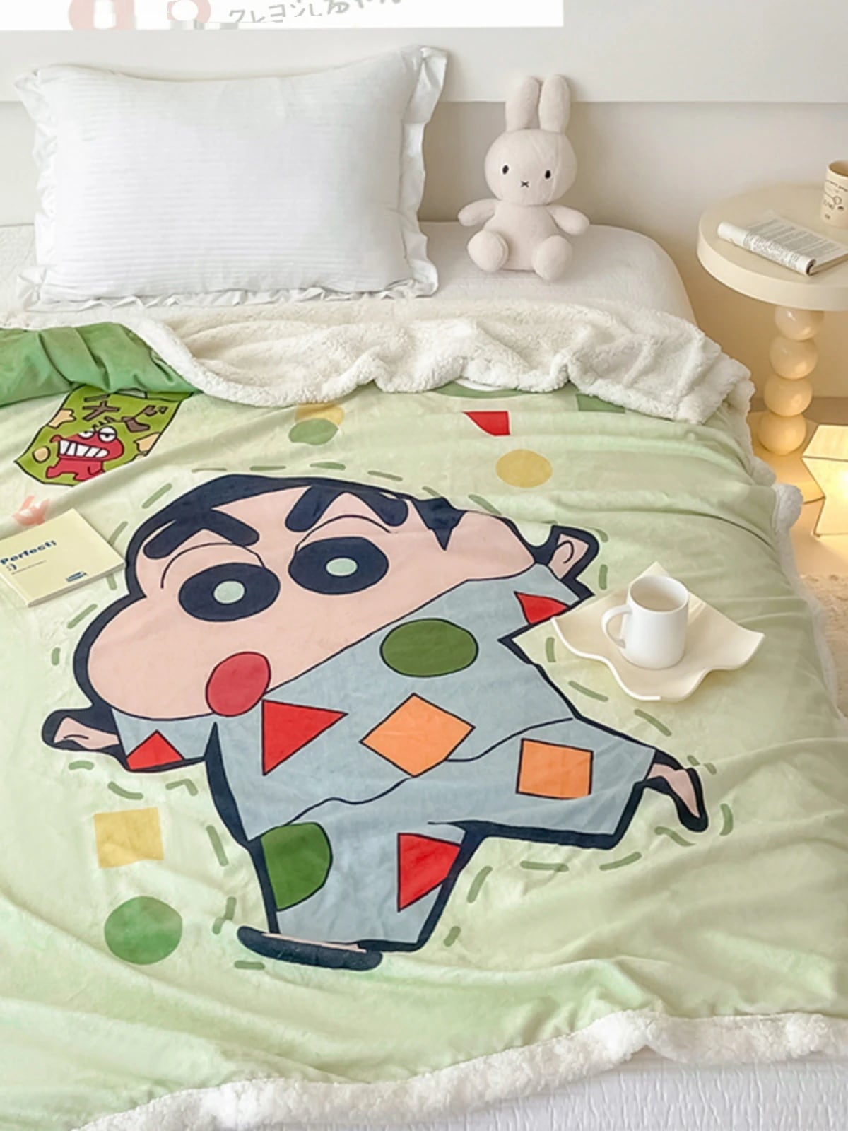 クレヨンしんちゃんミルクぬいぐるみブランケット寮子供用昼寝子羊ベルベットスローブランケットソファエアコンブランケット