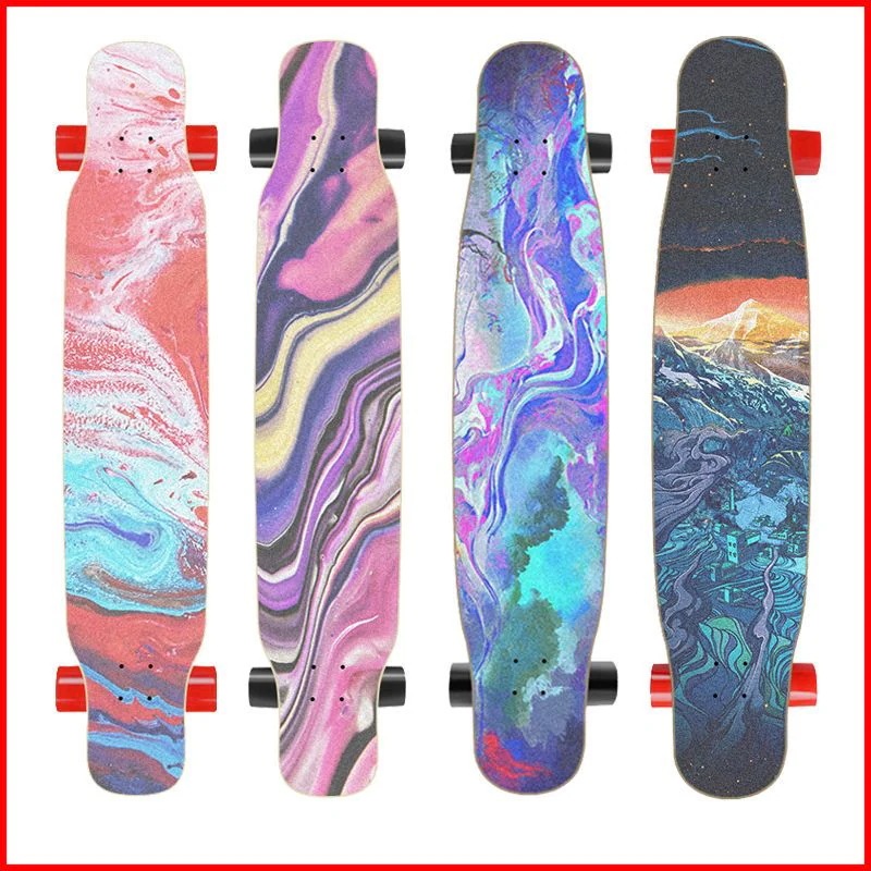 プロ版長板スケートボード女子学生代歩ブラシ街初心者アクションボード成人大ダンスボード初心者水墨 8,825円