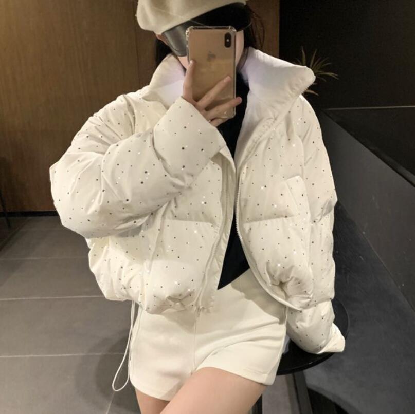 24スパンコール 韓国ファッション レディース コート 中綿ダウンジャケット NMF95 3CLR 4,477円