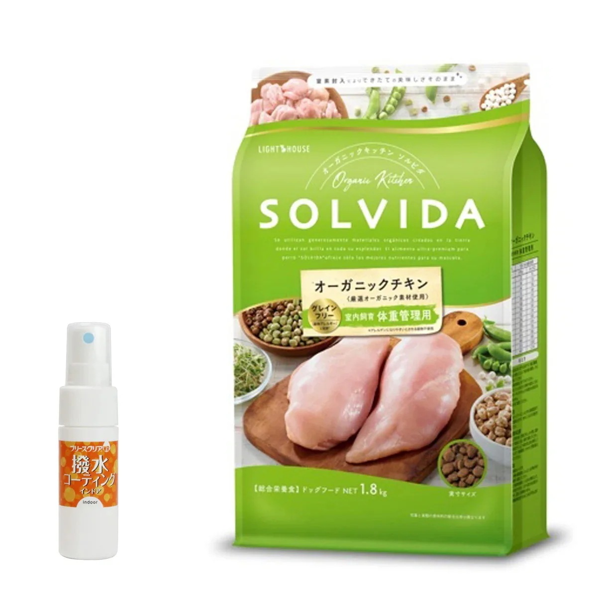 ドッグフード グレインフリー チキン 室内飼育体重管理用1.8kg【撥水コーティングインドア(水回り用) 20ml付き】 4,516円