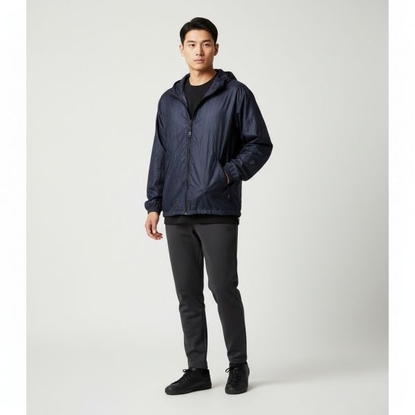 Hooded Windbreaker Navy