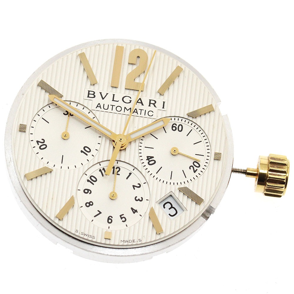 ブルガリ BVLGARI Cal.080-TEEA クロノグラフ デイト ムーブメント 自動巻き メンズ 良品 _I-261【中古】