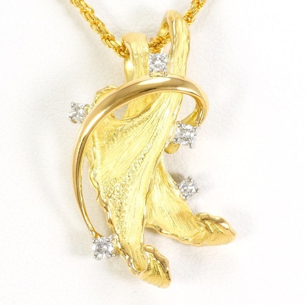 PT900 プラチナ K18YG ネックレス ダイヤ 0.13 カード鑑別書 ジュエリー 中古