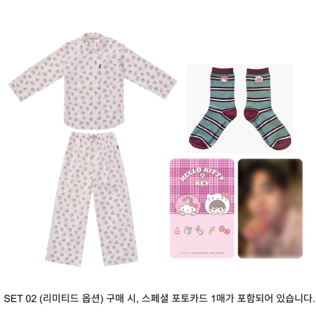 [公式] SHINee KEY x HELLO KITTY CLASSIC HOMEWEAR PAJAMA SET UP - BOK-SILLEE