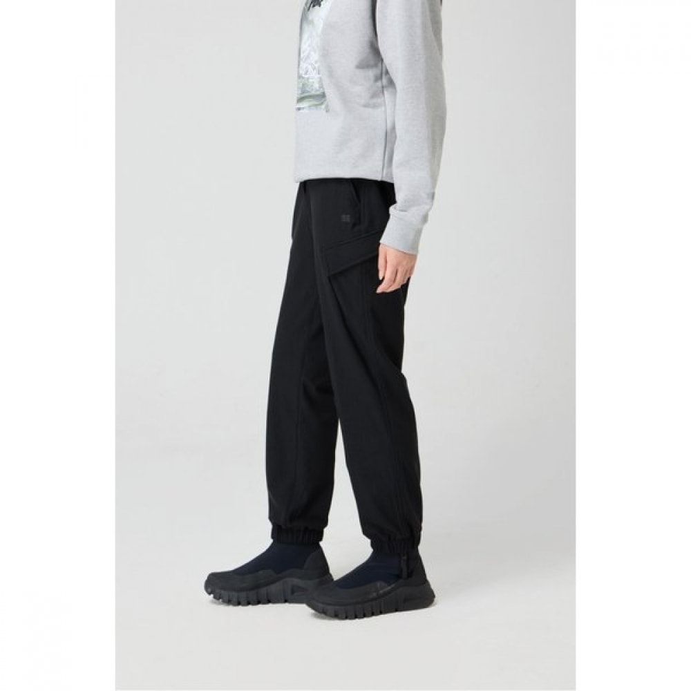 コオロンスポーツ 冬季 女性 裏起毛 トリコット カーゴ ジョガーパンツ