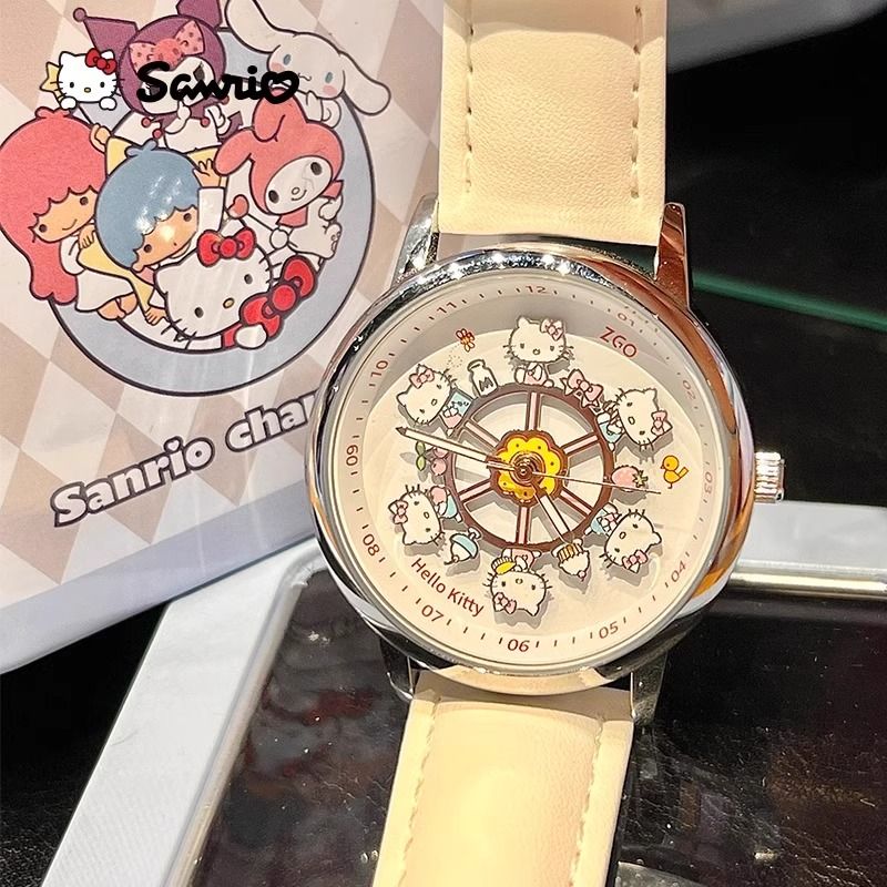 5月の新着 ハローキティ腕時計女子児童指針式全自動回転トロイの木馬 4,972円