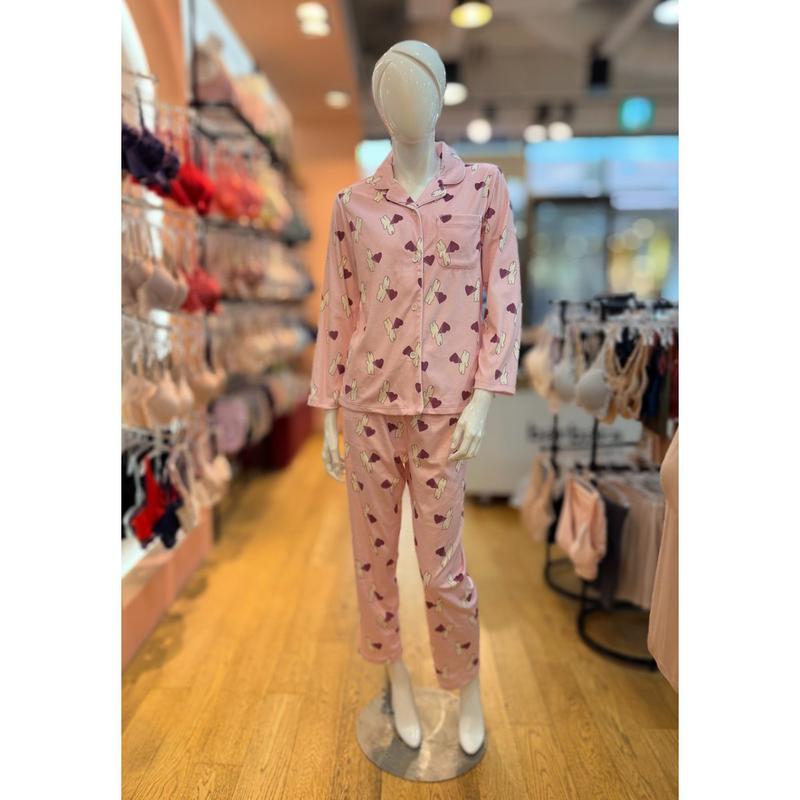 [坡州店] 極細糸ピンク女性パジャマセットWP6058