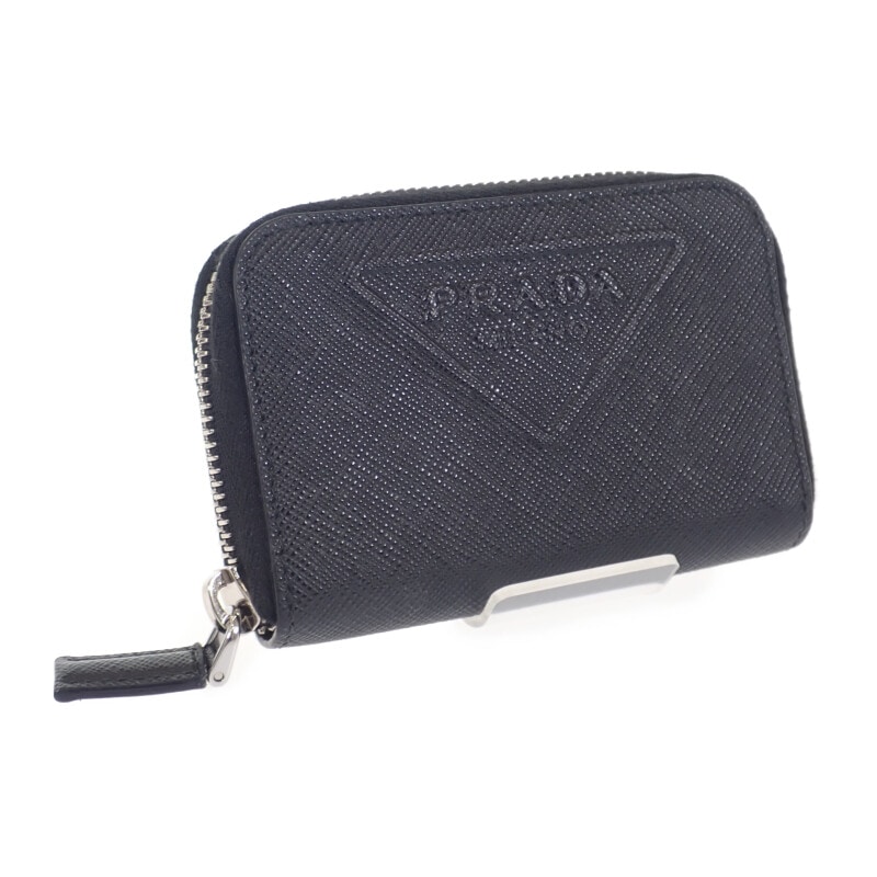 【Aランク】 トライアングルロゴ 2MM0032D1QF0002 コインケース サフィアーノ ブラック シルバー金具 メンズ【ISEYA】 36,270円