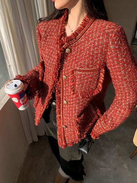 LIERKISS リエキス ツイード混ダウンジャケット