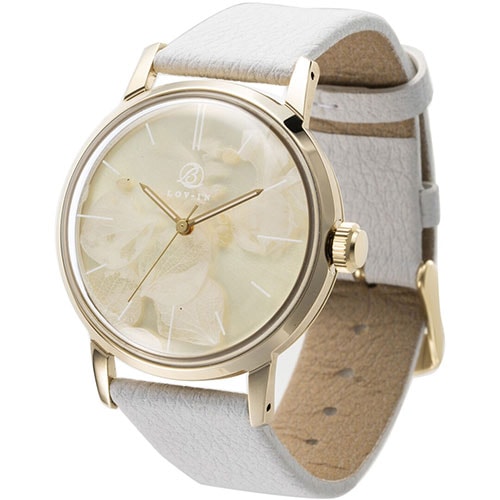 Lov-in Bouquet ボタニカルホワイトフラワーウォッチ スノー&ゴールド 16,280円