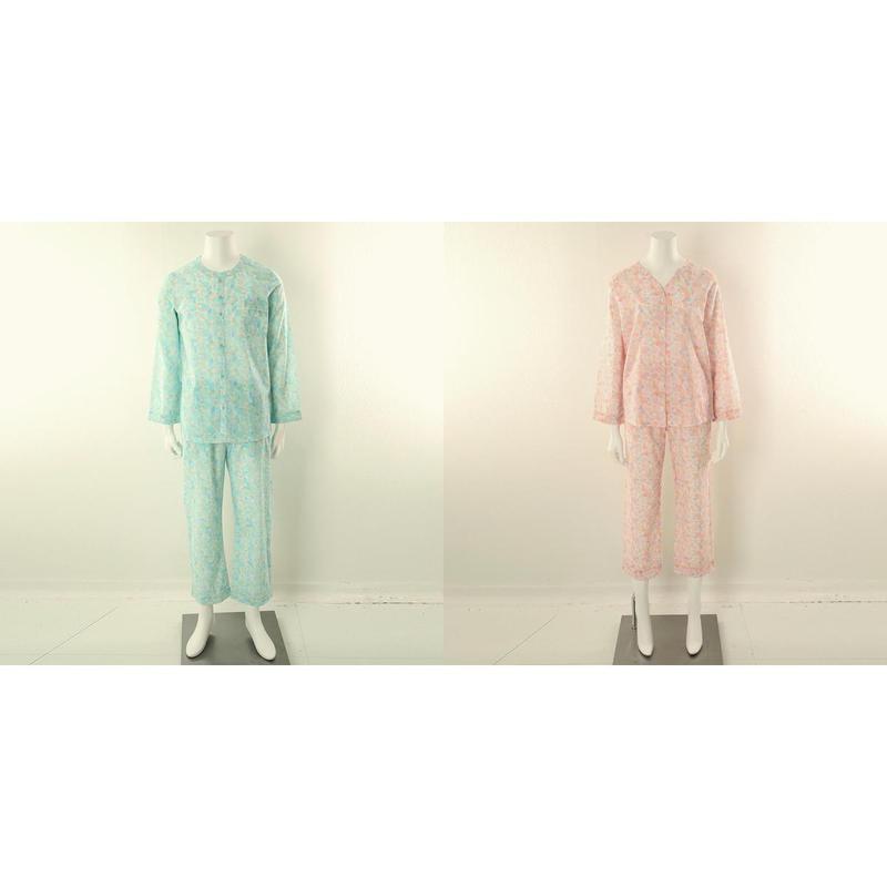 綿シルク水彩画プリントカップルパジャマ SOPA9263MWSG