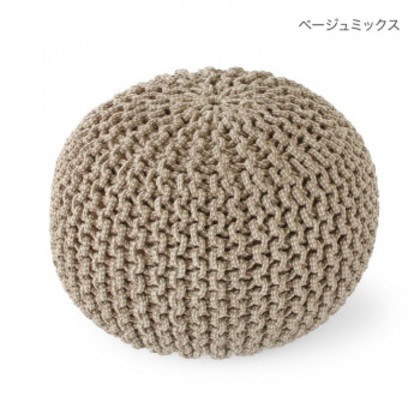 クッション ニットプフ ベージュミックス 14219860064