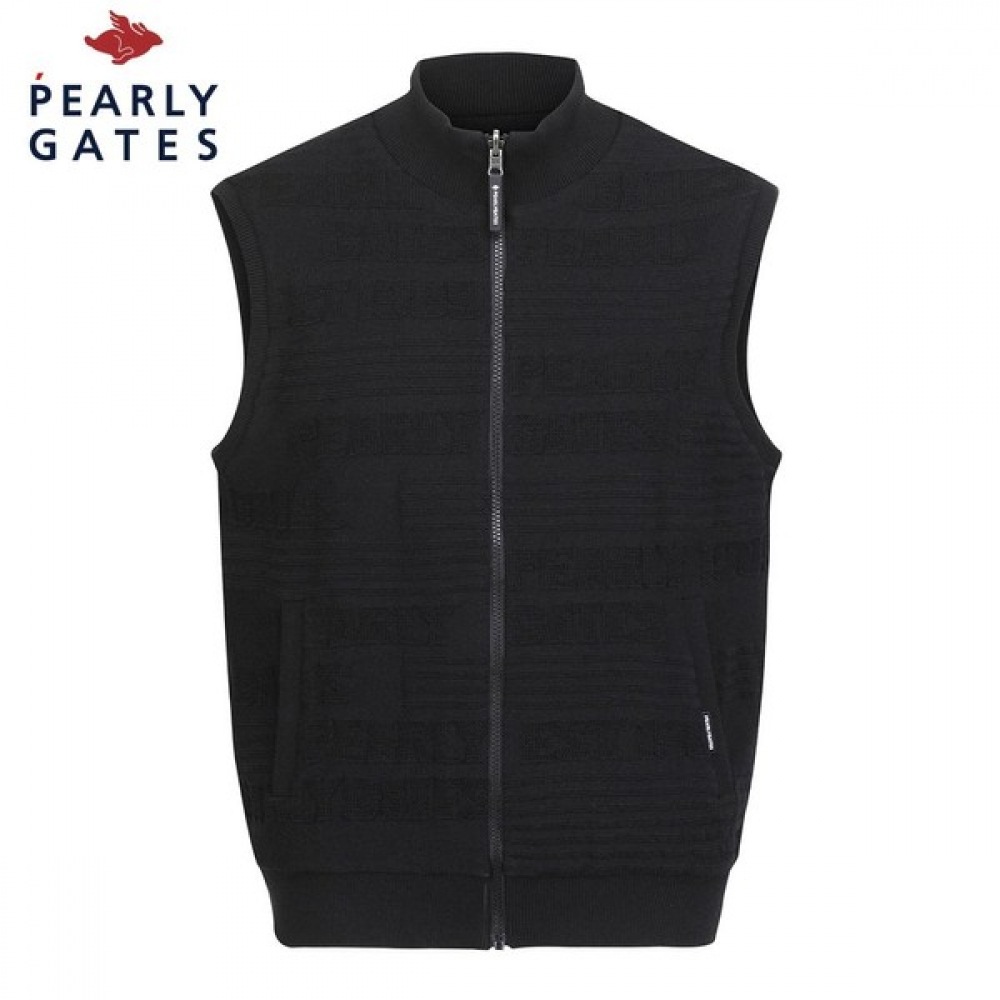 (Paris Gates) メンズニットジャカードジップアップベスト