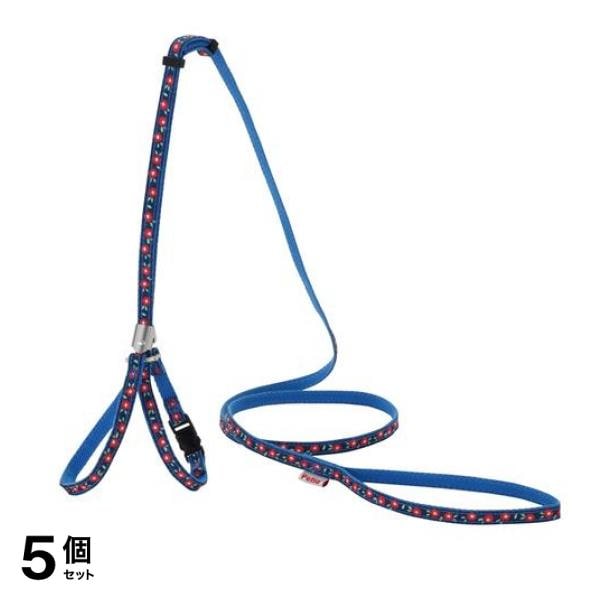 ペティオ 猫小町ハーネスリード 椿 ブルー 1本入 (W55996) 5個セット