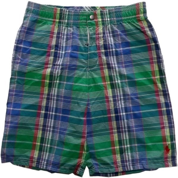 海水パンツ 水着 インナー付き チェック グリーン PR6-134