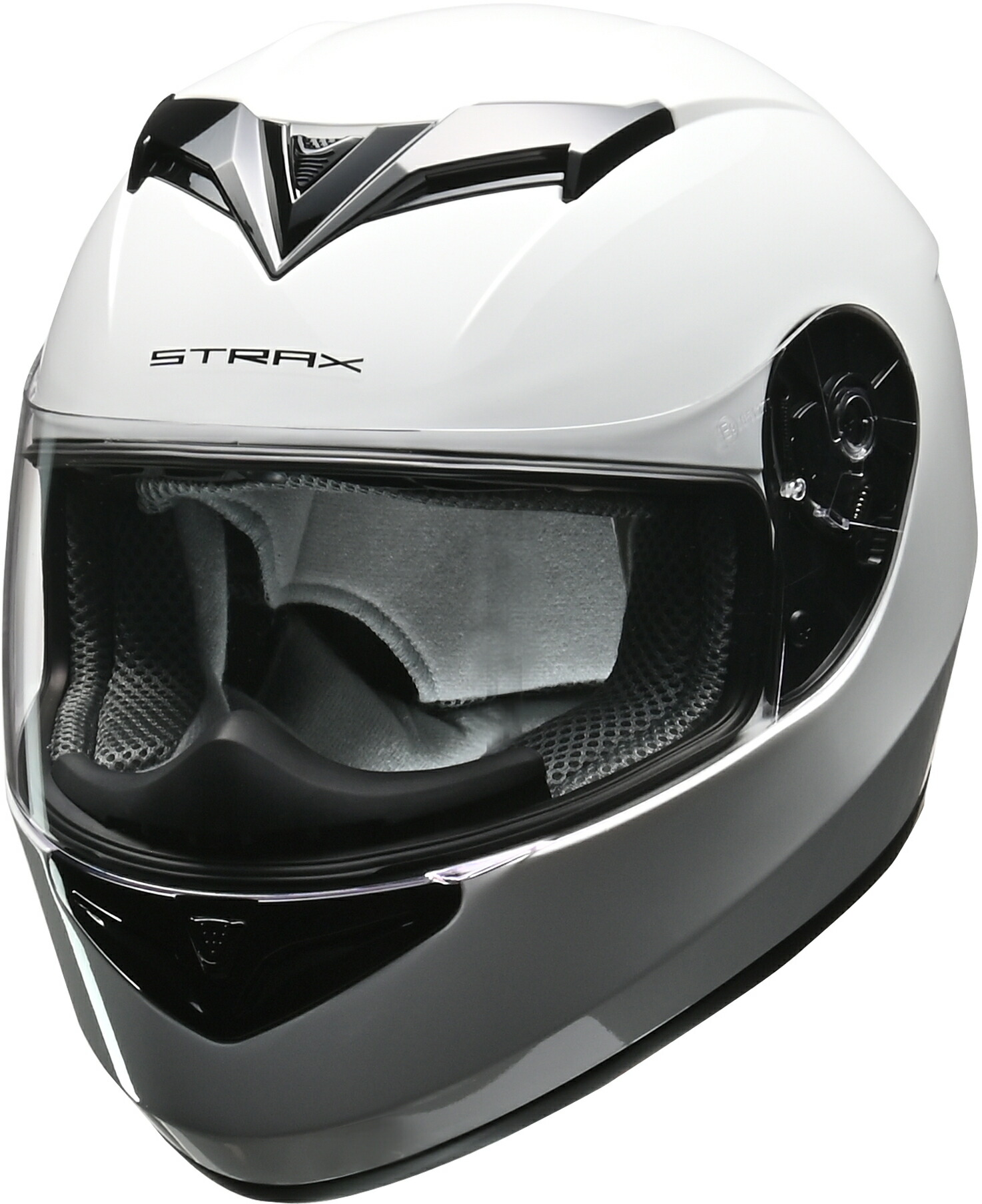 リード工業 (LEAD) バイク用 フルフェイス ヘルメット STRAX SF-12 ホワイト Mサイズ (57-58cm未満)