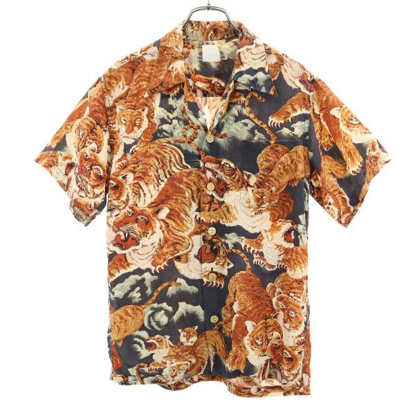 マカナレイ 虎柄 半袖 アロハシャツ XS ブラウン系 MAKANALEI メンズ 20,806円