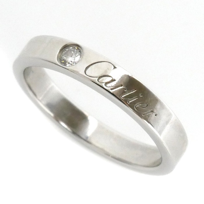 CARTIER カルティエ Pt950プラチナ Cドゥ カルティエ ウェディング 1Pダイヤ リング・指輪 B4051349 ダイヤモンド 9号 49 4.6g レディース 中古 美品