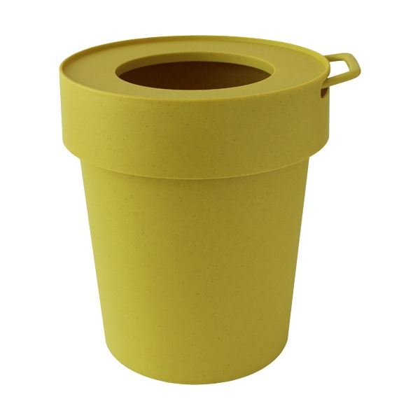 （まとめ）八幡化成 ゴミ箱 タップトラッシュ L ベイクドイエロー 1個 [x5セット]